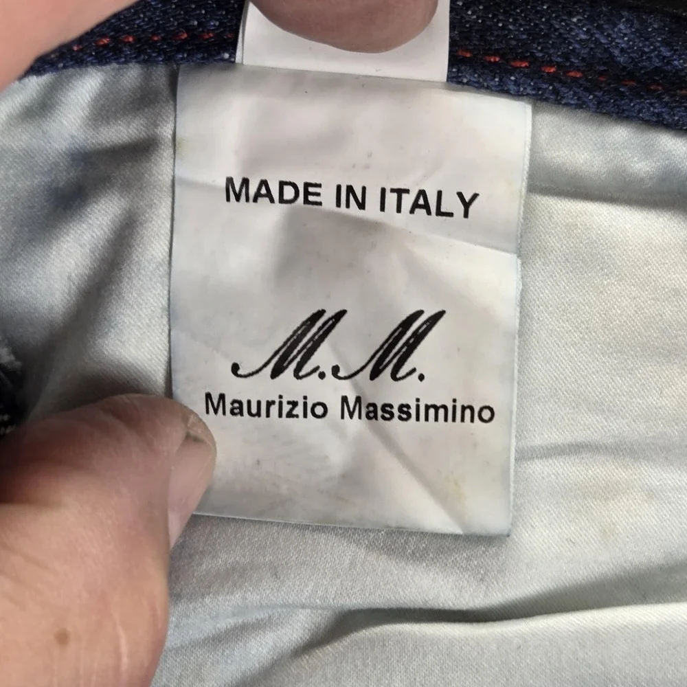 Maurizio Massimino Jeans Mens Blue Selvedge Made In Italy Raw Hem Fits 31x28